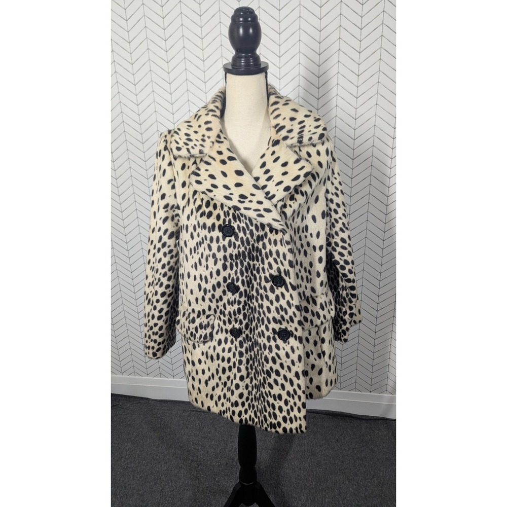 Vtg Russel Taylor Coat Womens‎ White Black Union Made Maximalist Mob Wife